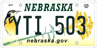 NE license plate YTI503