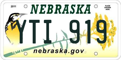 NE license plate YTI919