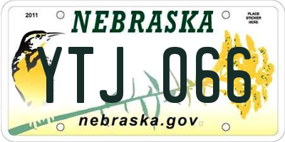 NE license plate YTJ066