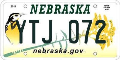 NE license plate YTJ072