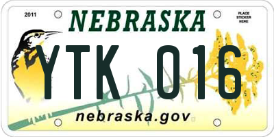 NE license plate YTK016