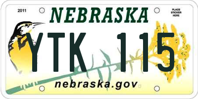 NE license plate YTK115