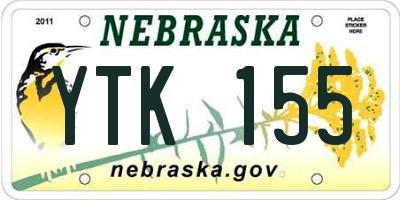 NE license plate YTK155