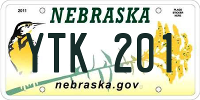 NE license plate YTK201