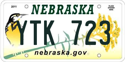NE license plate YTK723