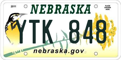 NE license plate YTK848