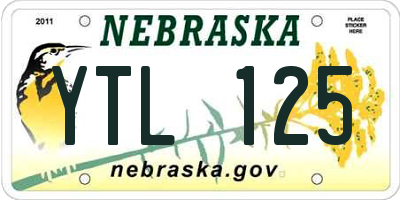 NE license plate YTL125