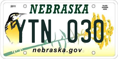 NE license plate YTN030