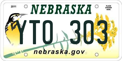 NE license plate YTO303