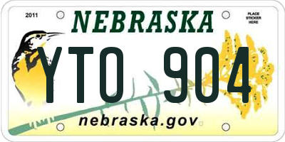NE license plate YTO904