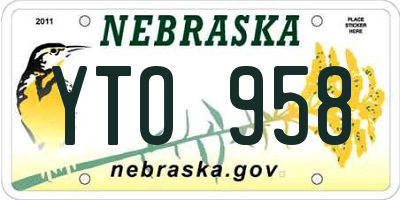 NE license plate YTO958