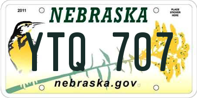 NE license plate YTQ707