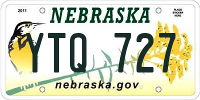 NE license plate YTQ727