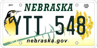 NE license plate YTT548