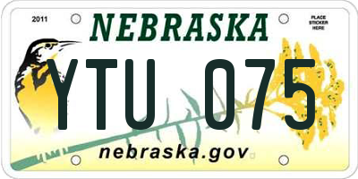 NE license plate YTU075