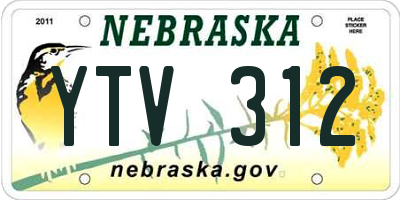 NE license plate YTV312