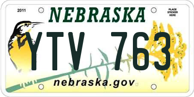 NE license plate YTV763