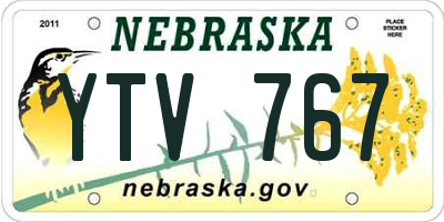 NE license plate YTV767