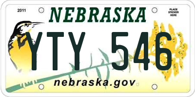 NE license plate YTY546
