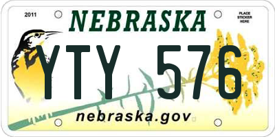 NE license plate YTY576