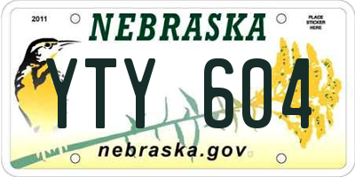 NE license plate YTY604