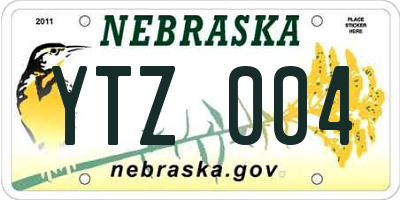 NE license plate YTZ004