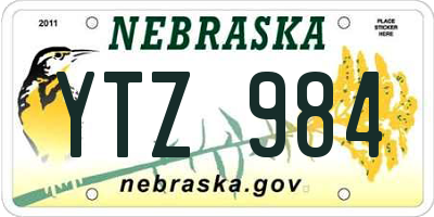 NE license plate YTZ984