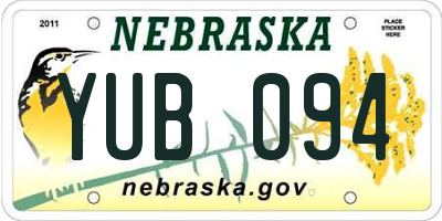 NE license plate YUB094