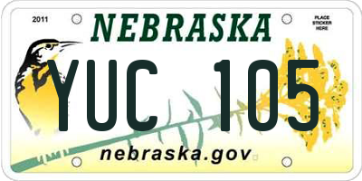 NE license plate YUC105