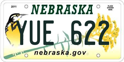 NE license plate YUE622