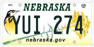 NE license plate YUI274