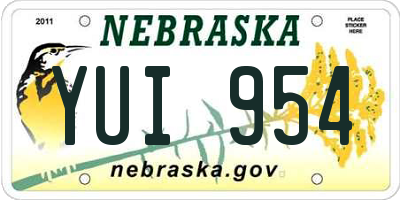 NE license plate YUI954