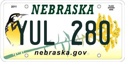 NE license plate YUL280