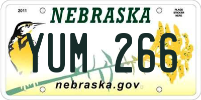 NE license plate YUM266