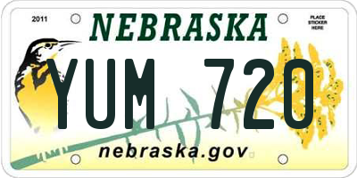 NE license plate YUM720