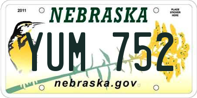 NE license plate YUM752