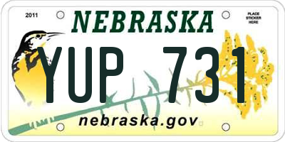 NE license plate YUP731