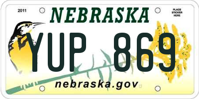 NE license plate YUP869