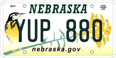 NE license plate YUP880
