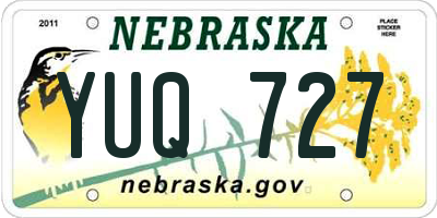 NE license plate YUQ727