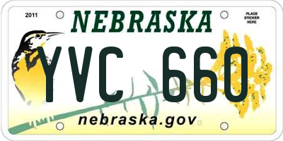 NE license plate YVC660
