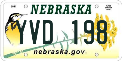 NE license plate YVD198