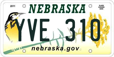 NE license plate YVE310