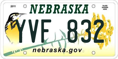 NE license plate YVF832
