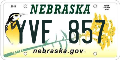 NE license plate YVF857