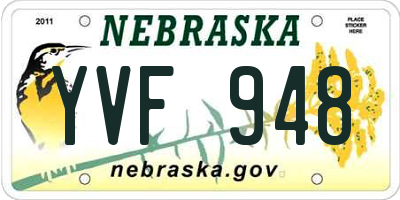 NE license plate YVF948