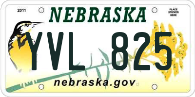 NE license plate YVL825