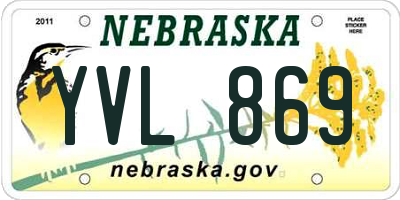 NE license plate YVL869