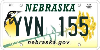 NE license plate YVN155