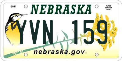 NE license plate YVN159